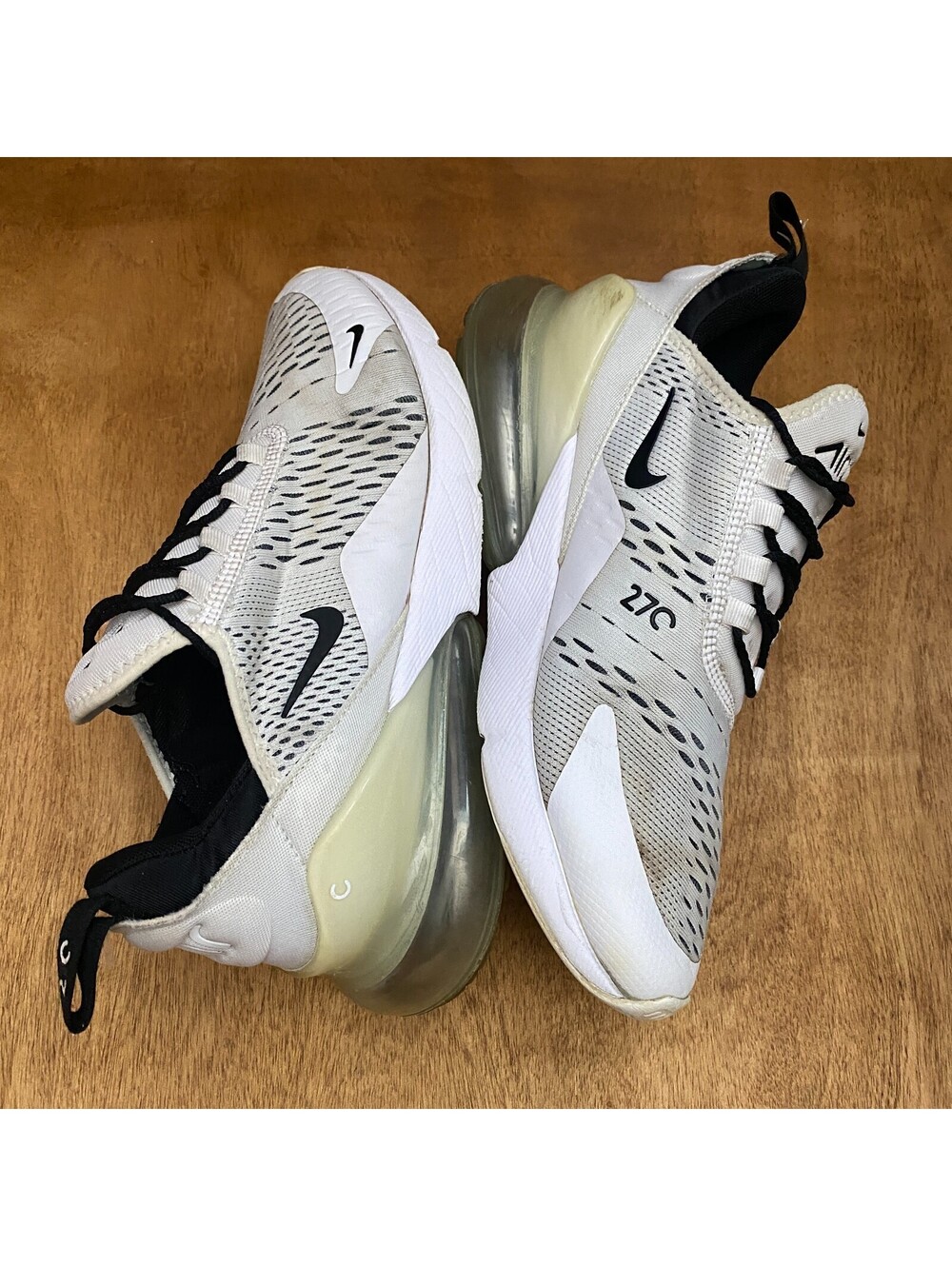 Nike Air Max 270 Running Shoes Womens Sz 8.5‎ White Training Sneakers AH6789-100